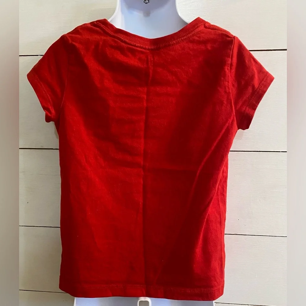 Polo Ralph Lauren Girls’ Sz 5 Red Big Velveteen Logo Tee‎